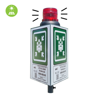 Ø110 GÜNEŞ ENERJİLİ İKAZLI ACİL TOPLANMA ÜÇ YÖNLÜ LEVHASI - 2