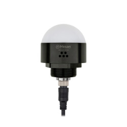Ø50 M30 Somun Bağlantılı LED İndikatör M12 Konnektör RGY Buzzer Siyah Gövde - MESAN