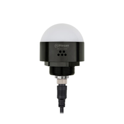 Ø50 M30 Somun Bağlantılı LED İndikatör M12 Konnektör RGY Buzzer Siyah Gövde - 1