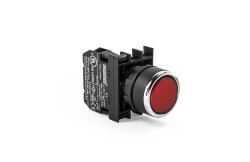 EMAS B200DK B SERİSİ 1NC 22mm YAYLI DÜZ KIRMIZI PLASTİK BUTON - Emas