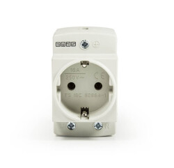 EMAS EPREU2G 2P+E RAY TİPİ 16A GRİ PANO PRİZİ - Emas