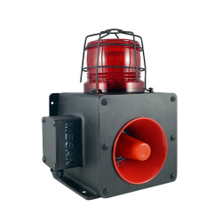 ENDÜSTRİYEL IŞIKLI SİREN 43 SES KONTAKLI ALÜMİNYUM GÖVDE MS 1333.1.110-220VAC - 2