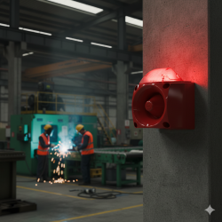 ENDÜSTRİYEL LED IŞIKLI SİREN KIRMIZI GÖVDE - 3