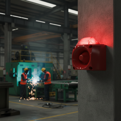 ENDÜSTRİYEL LED USB MP3 ÖZELLİKLİ SİREN KIRMIZI GÖVDE - 4