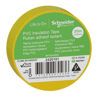 SCHNEIDER 2420101 19*20 İZOLEBANT SARI (20 MT) - 1