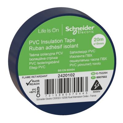 SCHNEIDER 2420102 19*20 İZOLEBANT MAVİ (20 MT) - 1