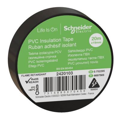 SCHNEIDER 2420103 19*20 İZOLEBANT SİYAH (20 MT) - 1