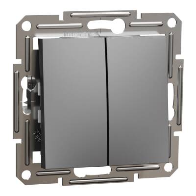 SCHNEIDER EPH1100171 ASFORA ÇERÇEVESİZ VİDASIZ ANTRASİT LİTH KOMÜTATÖR BUTON - 1