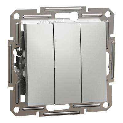 SCHNEİDER EPH2100161 ASFORA ÜÇLÜ ÇERÇEVESİZ ALÜMİNYUM ANAHTAR - 1
