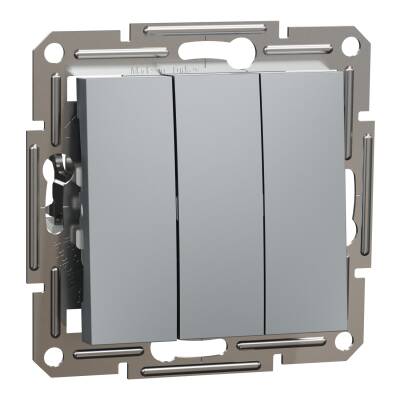 SCHNEİDER EPH2100162 ASFORA ÜÇLÜ ÇERÇEVESİZ ÇELİK ANAHTAR - 1