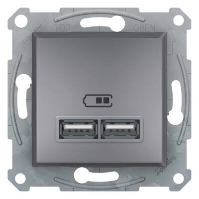 SCHNEİDER EPH2700262 ASFORA İKİLİ 2,1 A ÇERÇEVESİZ ÇELİK USB PRİZİ - 1