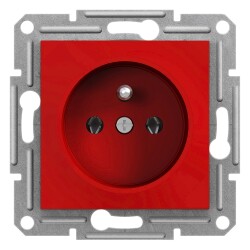 Schneider Electric EPH2870442 EPH2870442 PİN TOPRAKLI TEK PRİZ KIRMIZI ÇERÇEVESİ - SCHNEIDER