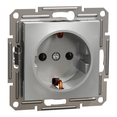 SCHNEIDER EPH2900161 ASFORA 16A ÇERÇEVESİZ ALÜMİNYUM TOPRAKLI PRİZ - 1