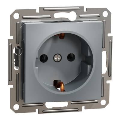 SCHNEIDER EPH2900162 ASFORA 16A ÇERÇEVESİZ ÇELİK TOPRAKLI PRİZ - 1