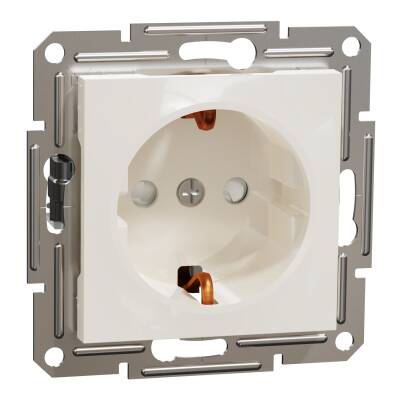 SCHNEIDER EPH2970223 ASFORA 16A ÇERÇEVESİZ KREM ÇOCUK KORUMALI TOPRAKLI PRİZ - 1