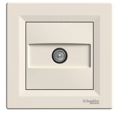 SCHENIDER EPH3200123 ASFORA KREM ÇERÇEVELİ TV PRİZİ SONLU - 1