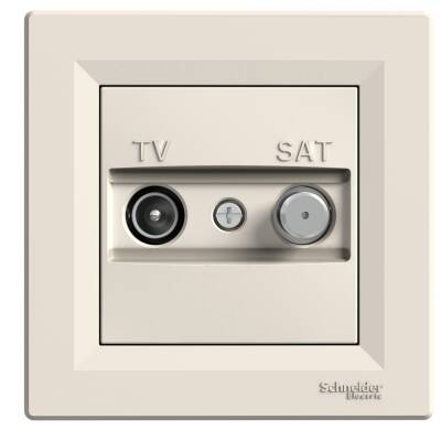 SCHNEIDER EPH3400123 ASFORA KREM ÇERÇEVELİ F TİPİ İKİLİ SONLU TV-SAT PRİZİ - 1