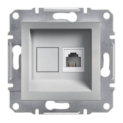 SCHNEIDER EPH4100161 ASFORA TEKLİ ALÜMİNYUM ÇERÇEVESİZ RJ11 4 KONTAKLI TELEFON PRİZİ - 1