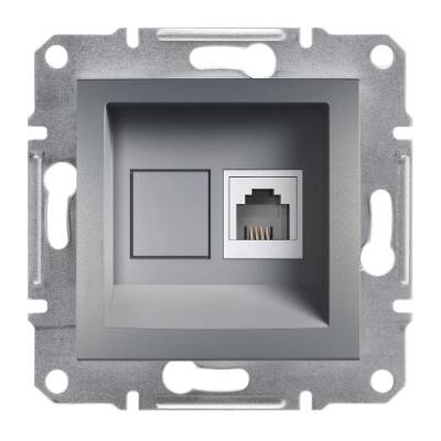 SCHNEIDER EPH4100162 ASFORA TEKLİ ÇELİK ÇERÇEVESİZ RJ11 ÇIKIŞLI TELEFON PRİZİ - 1