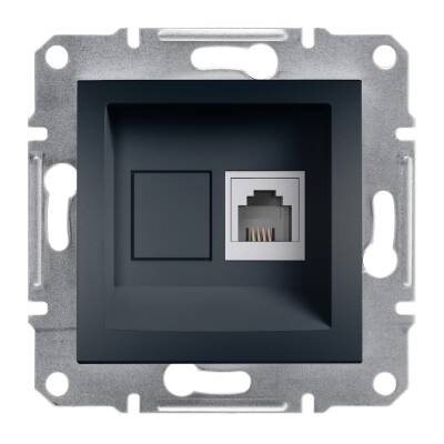 SCHNEIDER EPH4100171 ASFORA TEKLİ ANTRASİT ÇERÇEVESİZ RJ11 ÇIKIŞLI TELEFON PRİZİ - 1