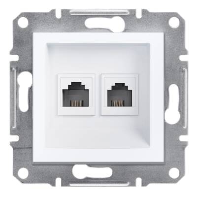 Schneider Electric EPH4270121 EPH4270121 2*RJ11 TLF PRİZİ BEYAZ ÇERÇEVESİZ - 1
