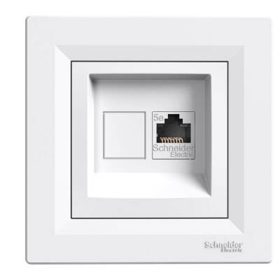SCHNEIDER EPH4370521 ASFORA TEKLİ RJ45 BEYAZ ÇERÇEVESİZ KONNEKTÖRSÜZ DATA PRİZİ - 1