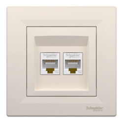 Schneider Electric EPH4400123 EPH4400123 2*RJ45CAT5e-UTP KREM - SCHNEIDER