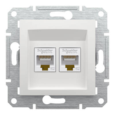 Schneider Electric EPH4470121 EPH4470121 2*RJ45 CAT5E UTP PRİZ BEYAZ ÇERÇEVESİZ - 1