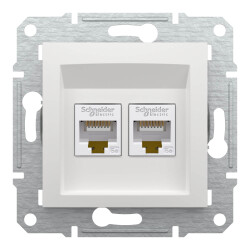 Schneider Electric EPH4470121 EPH4470121 2*RJ45 CAT5E UTP PRİZ BEYAZ ÇERÇEVESİZ - SCHNEIDER