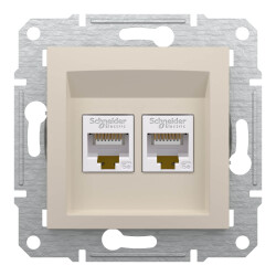 Schneider Electric EPH4470123 EPH4470123 2*RJ45 CAT5E UTP PRİZ KREM ÇERÇEVESİZ - SCHNEIDER