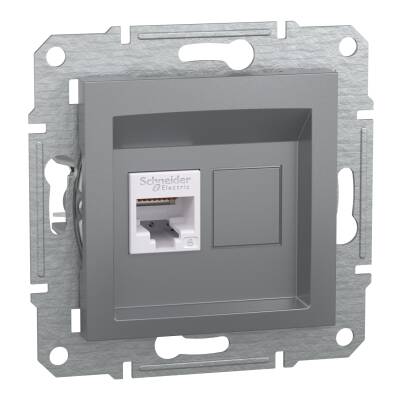 SCHNEIDER EPH4700162 ASFORA TEKLİ ÇELİK ÇERÇEVESİZ RJ45 CAT6 UTP DATA - 1