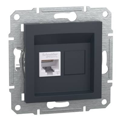 SCHNEIDER EPH4700171 ASFORA TEKLİ ANTRASİT ÇERÇEVESİZ RJ45 CAT6 UTP DATA - 1