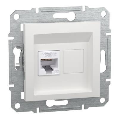SCHNEIDER EPH4770121 ASFORA TEKLİ BEYAZ ÇERÇEVESİZ RJ45 CAT6 DATA UTP PRİZ - 1