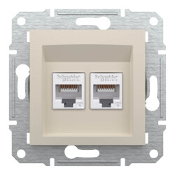 Schneider Electric EPH4870123 EPH4870123 2*RJ45 CAT6E UTP PRİZ KREM ÇERÇEVESİZ - SCHNEIDER