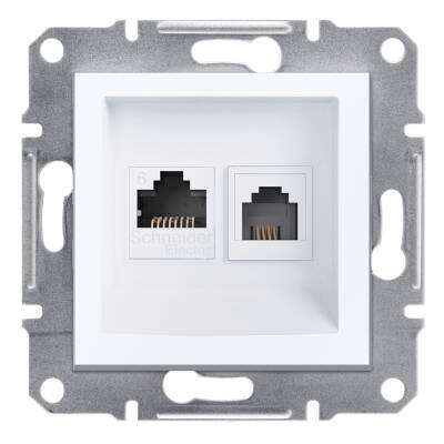 SCHNEIDER EPH5270121 ASFORA BEYAZ ÇERÇEVESİZ RJ11 1RJ45 CAT6 UTP TELEFON DATA PRİZİ - 1