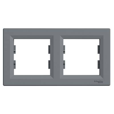 SCHNEIDER EPH5800262 ASFORA İKİLİ ÇERÇEVE YATAY ÇELİK - 1