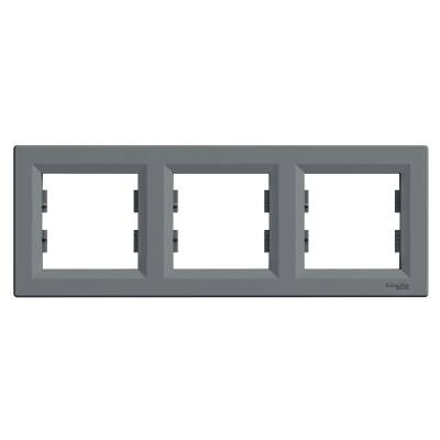 SCHNEIDER EPH5800362 ASFORA ÜÇLÜ ÇERÇEVE YATAY ÇELİK - 1