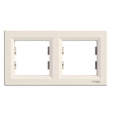 SCHNEIDER EPH5800223 ASFORA İKİLİ ÇERÇEVE YATAY KREM - 1