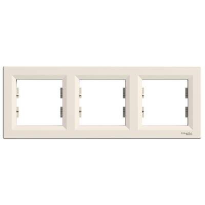 SCHNEIDER EPH5800323 ASFORA ÜÇLÜ ÇERÇEVE YATAY KREM - 1