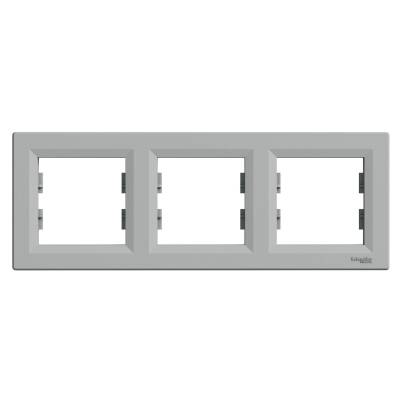 SCHNEIDER EPH5800361 ASFORA ÜÇLÜ ÇERÇEVE YATAY ALÜMİNYUM - 1