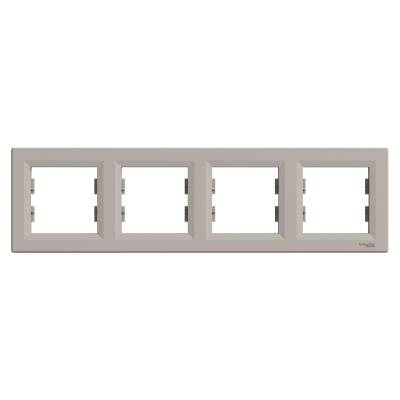 SCHNEIDER EPH5800469 ASFORA DÖRTLÜ ÇERÇEVE YATAY BRONZ - 1