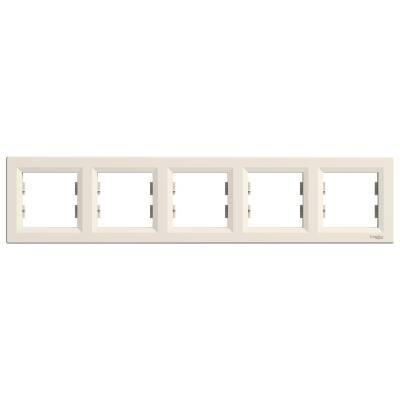 SCHNEIDER EPH5800523 ASFORA BEŞLİ ÇERÇEVE YATAY KREM - 1