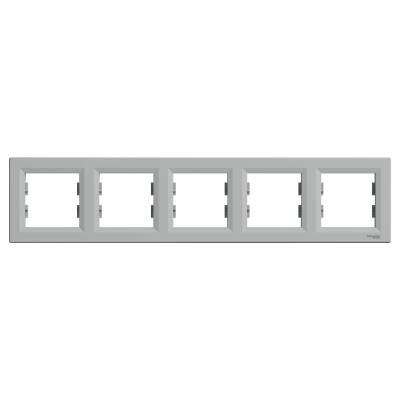 SCHNEIDER EPH5800561 ASFORA BEŞLİ ÇERÇEVE YATAY ALÜMİNYUM - 1