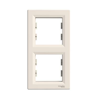 SCHNEIDER EPH5810223 ASFORA İKİLİ ÇERÇEVE DİKEY KREM - 1