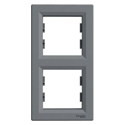 SCHNEIDER EPH5810262 ASFORA İKİLİ ÇERÇEVE DİKEY ÇELİK - 1