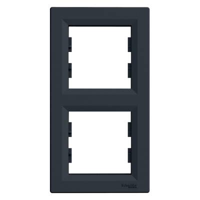SCHNEIDER EPH5810271 ASFORA İKİLİ ÇERÇEVE DİKEY ANTRASİT - 1