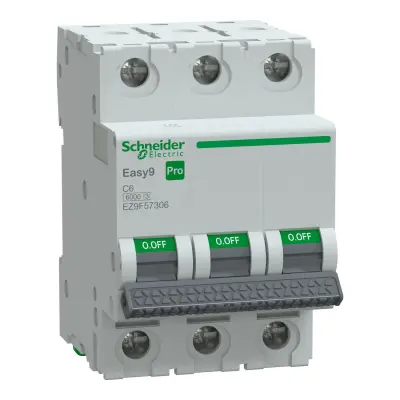 SCHNEIDER EZ9F57306 EASY 9 PRO 3P 6A 6kA C TİPİ OTOMATİK SİGORTA - 1