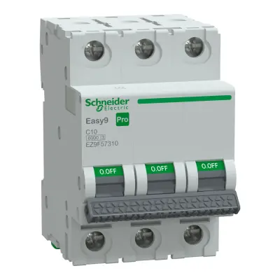 SCHNEIDER EZ9F57310 EASY 9 PRO 3P 10A 6kA C TİPİ OTOMATİK SİGORTA - 1