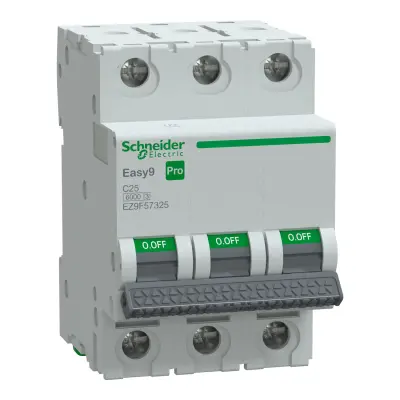 SCHNEIDER EZ9F57325 Easy9 Pro 3P 25A C TİPİ 6kA OTOMATİK SİGORTA - 1
