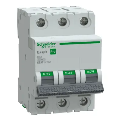 SCHNEIDER EZ9F57363 EASY 9 PRO 3P 63A 6kA C TİPİ OTOMATİK SİGORTA - 1